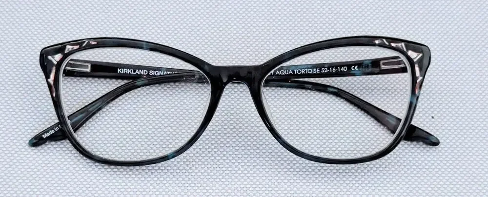 Kirkland Signature KS IZZY Eyeglasses Aqua Tortoise 52-16-140 Flex Hinges
